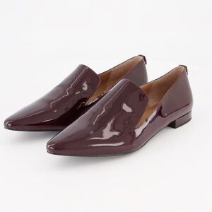 Calvin Klein Elin patent oxblood pointed loafers